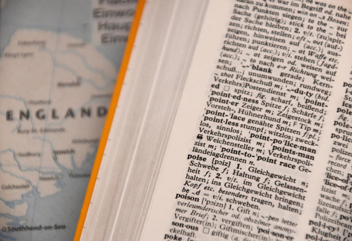 Photo of open dictionary