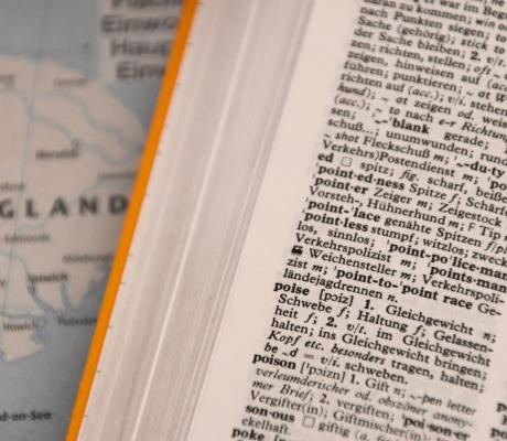 Photo of open dictionary